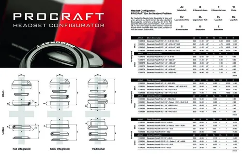 Procraft Steuersatz STU 1 1/8