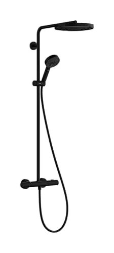 Hansgrohe Duschsystem „Pulsify S Puro“ - Brausegarnituren mit innovativer PowderRain-Technologie für ein luxuriöses Duscherlebnis. Inklusive Kopf- und Handbrause, Thermostat und höhenverstellbarer Halterung.