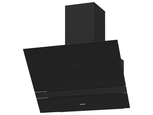 Oranier Kopffrei-Wandhaube ALIS 75 cm - Dunstabzugshaube in pureBLACK mit schwarzem Sicherheitsglas, minimalistisches Design und Touch-Control-Bedienung für frische Luft und elegantes Kochen.