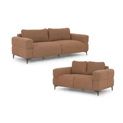 S-Style Möbel Polstergarnitur 3+2 Cardea – Elegante Bubble-Optik - Genießen Sie modernen Komfort mit der Polstergarnitur Cardea. Die pflegeleichten Stoffe sind ideal für den Alltag, während die Wellenfederung und hohen Metallfüße für optimalen Sitzkomfort und einfache Reinigung sorgen.