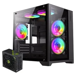GAMEMAX Infinity Mini BK Gaming-Gehäuse mit GX-1050 PRO Netzteil