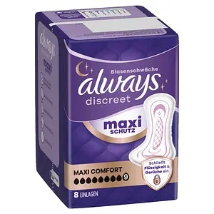 Produktbild Always Discreet Maxi Comfort Inkontinenz-Einlagen 8 Stück