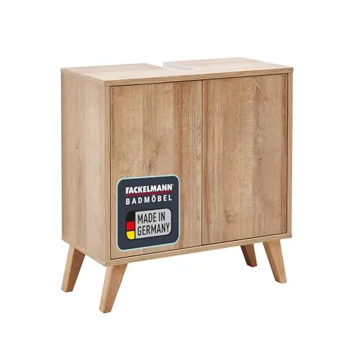 Badmöbel Set Unterschrank 60 cm 2-teilig Braun Fackelmann FINN - Badmöbelsets: Modernes Design, freistehender Waschbeckenunterschrank mit 2 Türen, ideal für jedes Badezimmer. Hergestellt in Deutschland, inklusive Bauanleitung.