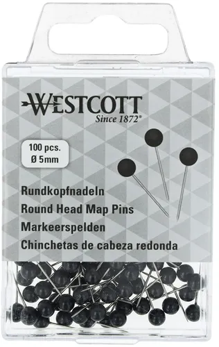 WESTCOTT Markierungsnadeln Größe 5 schwarz 100 Stück von Westcott