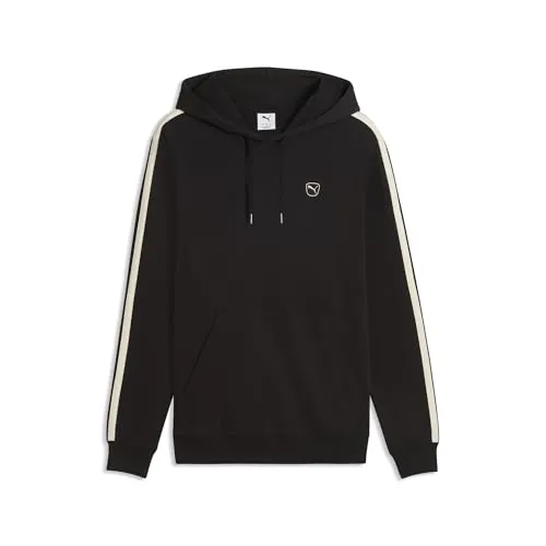 PUMA Herren Essentials Elevated Hoodie S, Schwarz - Stylischer Hoodie für Herren mit regulärer Passform aus hochwertigem French Terry. Perfekt für lässige Outfits mit Kapuze und gerippten Bündchen.