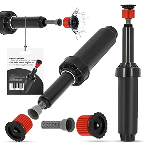 Versenkregner Rasensprenger 7,6cm Verstellbare Sprinklerdüse 360° 3,6m Universelle Professionelle Bewässerung für Rasenflächen Garten Pflanzbeete Sprinkleranlage Automatischer Sprinklersatz
