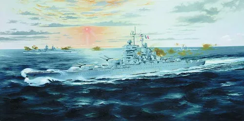 Trumpeter 5752 Modellbausatz Jean Bart 1955 - Wasserfahrzeug-Modellbausätze, detaillierter Plastikmodellbausatz im Maßstab 1/700, ideal für Schiffsmodellbauer und Sammler.