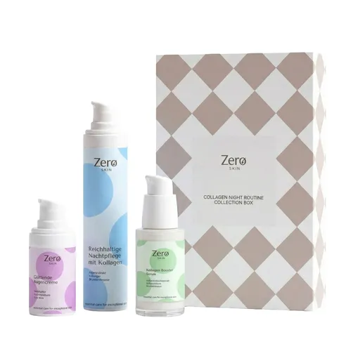Zero Skin Collagen Night Routine Collection Box - Die Zero Skin Collagen Night Routine Collection Box bietet eine luxuriöse Nachtpflege für reife Haut mit drei perfekt abgestimmten Produkten. Für ein erholtes, strahlendes Hautbild am Morgen und intensive Feuchtigkeit.
