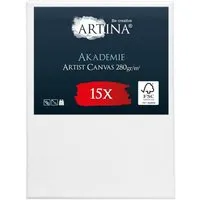 Artina Akademie Keilrahmen 18x24cm FSC 15tlg – Hochwertige Malunterlage - Stabiler Keilrahmen aus 100% Baumwolle, ideal für alle Maltechniken. Die zweimalige Grundierung sorgt für optimale Farbaufnahme und Langlebigkeit Ihrer Kunstwerke.