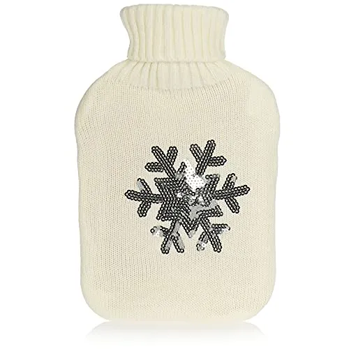 com-four® Wärmflasche 2 Liter, kuscheliges Wärmekissen mit Stoffbezug, Wärmeflasche für Kinder und Erwachsene, zur Behandlung von Schmerzen & Fieber