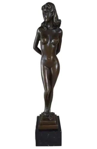vianmo Bronzeskulptur Bronzefigur Stehende Frau
