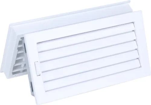 Deckenluftgitter Ventlab verstellbar, Gittermaß 325 x 170 mm, weiß - Verstellbares Deckenluftgitter für Kaminanlagen. Es sorgt für eine gezielte Luftverteilung und vermeidet Wärmestaus. Hergestellt aus hitzebeständigem Stahl, bietet es eine einfache Montage und ein elegantes Design.