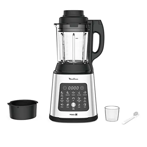 Moulinex PerfectMix Cook - Standmixer mit 1400 W, 10 automatischen Programmen und Dampfgarer für gesunde Rezepte, einfach zu reinigen und langlebig