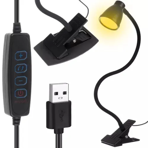 Schreibtischlampe LED 360°drehbar 10 Helligkeitsstufen USB Flexiblel