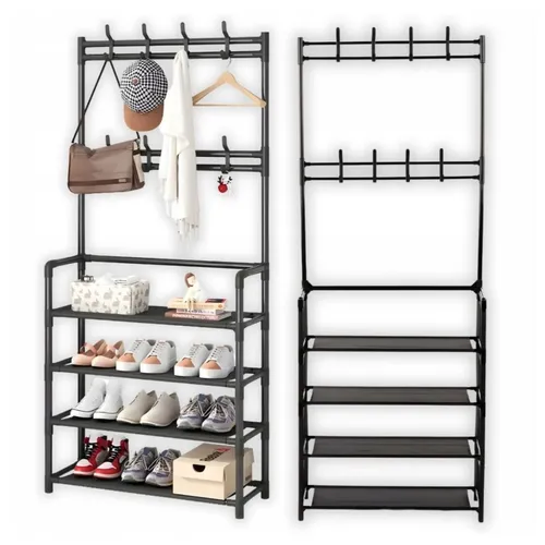 2in1 Kleiderständer Flurgarderobe mit Kliederhaken Schuhregal Schuhschrank