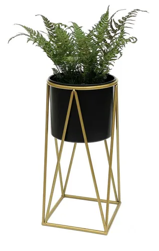 DanDiBo Blumenhocker mit Topf Metall Gold Schwarz in gold von DanDiBo
