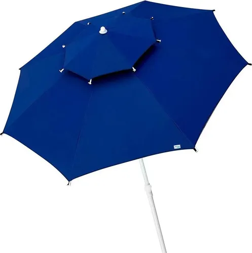 Aktive Achteckiger Sonnenschirm Mit Metallstange Doppeltem Dach Und Uv30-schutz 280 Cm Blau Blau One Size