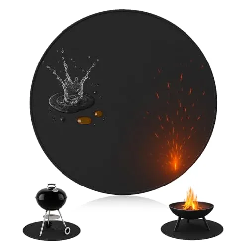 HEAT Grillmatte für Gasgrill Ø80cm, Grillmatten für Holzkohle, BBQ Grillmatten, Grillunterlage, Grillteppich, BBQ Zubehör, 80x80cm, Rund