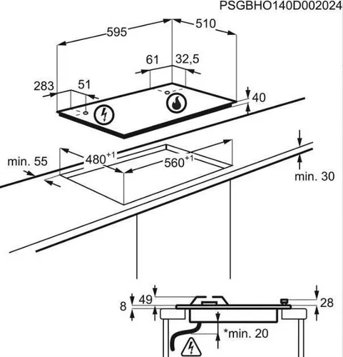 Electrolux EGS6436RK Gaskochfeld 4 Zonen