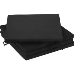 Relaxdays Stuhlkissen 4er Set schwarz - Auflagen & Polster - Hochwertige Sitzpolster für Küchen-, Balkon- & Gartenstühle, mit weicher Füllung für hohen Komfort und einfacher Befestigung durch Bänder.