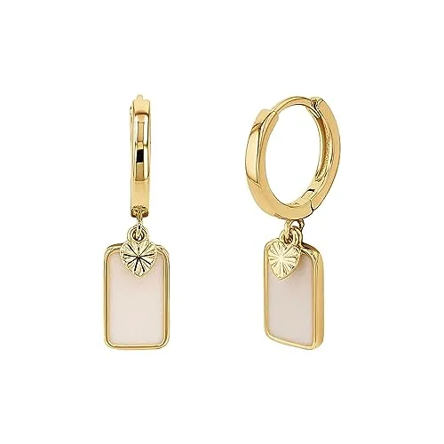 NOELANI Creolen 925 Sterling Silber mit Herz-Anhänger - Ohrringe für Damen aus 925 Sterling Silber, 2,7 cm groß, mit praktischem Scharnierverschluss und elegantem Herz-Design, ideal als Geschenk in der Schmuck Geschenk Box.