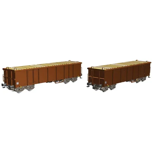 Piko H0 58235 H0 2er-Set Offener Güterwagen Eaos mit Holzladung - Güterwagen-Set der DB AG, detailgetreu mit Holzladung. Ideal für Modellbahnanlagen, überzeugt durch authentische Gravuren und perfekte Gleislage.