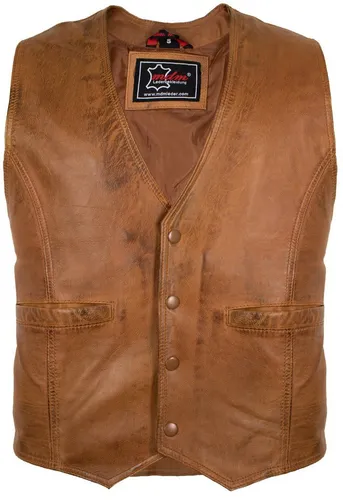 Leichte Lamm Nappa Lederweste für Herren – Klassische Anzugweste in Braun (L)