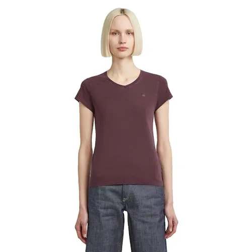 G-STAR Eyben V-Shirt Damen, Gr. L, maroon gd - Stylisches V-Shirt für Damen von G-STAR. Aus 100% Baumwolle für optimalen Tragekomfort und Bewegungsfreiheit. Slim Fit Design mit V-Ausschnitt und kurzen Ärmeln – ideal für jeden Anlass.