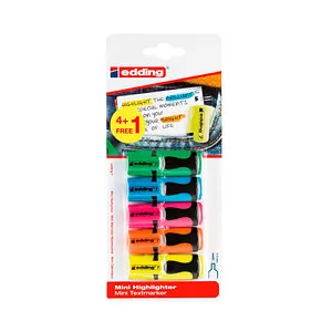 + 1 GRATIS: edding 7 Mini Textmarker farbsortiert, 4 St. + GRATIS 1 St. 4