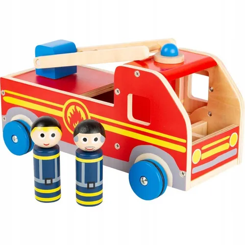 Feuerwehr XL Holzauto Spielzeug 30cm Rot für Kinder ab 18 Monate