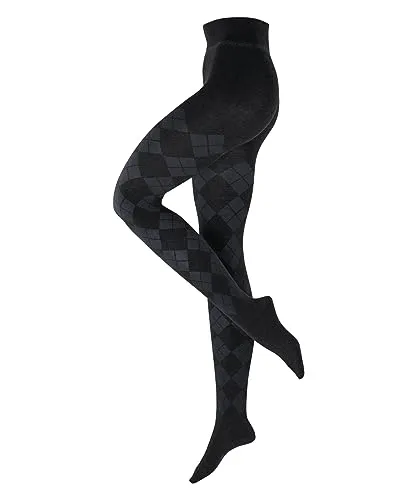 Burlington Strumpfhose - Modische Strumpfhose mit traditionellem Argyle-Muster und raffinierter Filestruktur, ideal für legere und elegante Outfits. Hochwertige Baumwollkomposition für besten Tragekomfort.