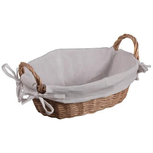Brotkorb - braun - Textilfutter - 30x21 cm