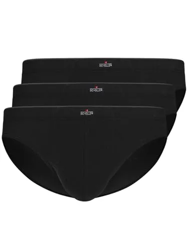SCHÖLLER 3er Pack Herren Slip Baumwolle-Elasthan 822-42-425 Gr. 8 schwarz - Funktionsunterwäsche: Bequeme Herrenslips im Sparpack mit weichem Bund und elastischem Stoff für optimalen Komfort.