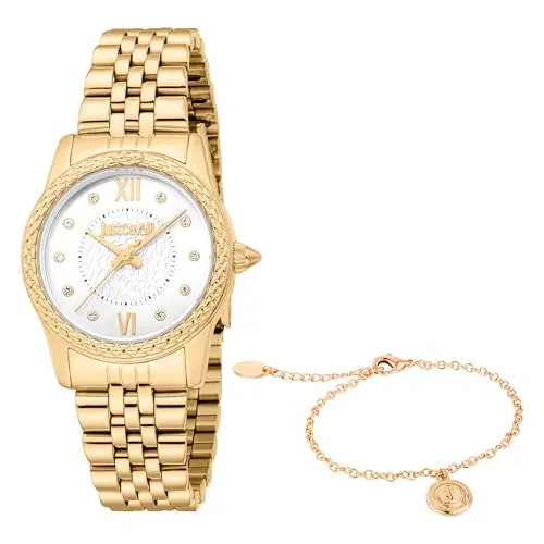 Just Cavalli Damenuhr Analog Quarz JC1L360M0055 - Elegante Damenuhr mit Edelstahlarmband in Gelbgold. Diese stilvolle Uhr vereint Mode und Funktionalität, ideal für jeden Anlass. Perfekt als Geschenk für modebewusste Frauen.