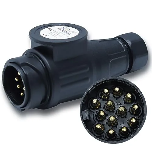 CCLIFE 13 Poliger Stecker Anhänger Adapter für PKW und Anhänger 12V Auto Anhänger Stecker 13 Polig