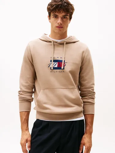 Tommy Hilfiger Kapuzensweatshirt LINEAR FLAG GRAPHIC - Herren-Sweatshirt im Regular Fit mit Kapuze und Tunnelzug, ideal für lässige Outfits. Aus 100% Baumwolle für hohen Tragekomfort und Maschinenwaschbar.