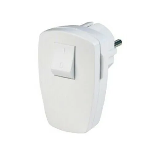 REV Schutzkontakt Stecker mit Schalter abschaltbar weiß Zwischenstecker