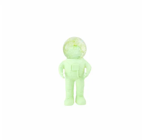 Summerglobe The Small Astronaut Green Schneekugel - Schneekugel mit Astronauten-Design, 13 cm hoch, ideal für Raumfahrt-Fans und als außergewöhnliches Geschenk. Aus hochwertigem Polyresin und Glas gefertigt.