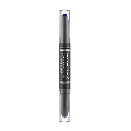 Produktbild Max Factor Contouring Stick Eyeshadow Silver Storm & Midnight Blue – Lidschattenstift mit zwei kühlen Farbtönen für einen gelungenen Augenaufschlag – Mit cremiger Konsistenz