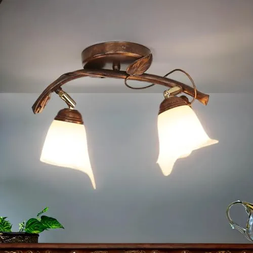 Licht-Erlebnisse Deckenleuchte LOELLA in braun von Licht-Erlebnisse