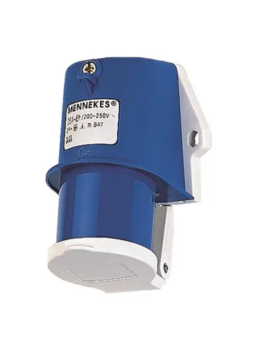 Mennekes Wandsteckdose 16A 3P 6H 230V IP44 - CEE Material, wetterfest und ideal für den Einsatz im Außenbereich oder in feuchten Umgebungen.