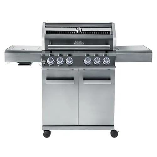 CHEF CUISINE Gasgrill, Edelstahl, mit 4 Hauptbrennern und Infrarot-3D-Brenner - Grills für perfekte Ergebnisse: 4 Hauptbrenner, Infrarot-3D-Brenner, LED-Regler für Sicherheit und Kontrolle, ideal für große Grillpartys oder gemütliche Zusammenkünfte.