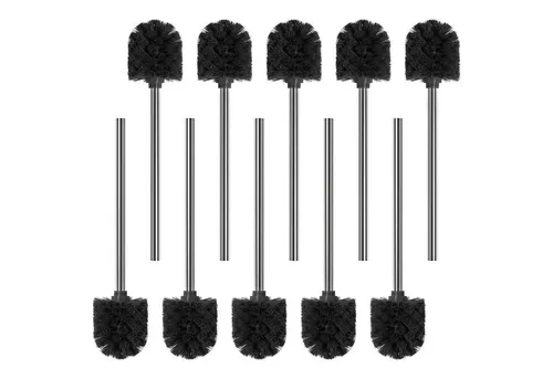 Wellgro Edelstahl WC-Reinigungsbürste 10er Set - Toilettenbürsten aus Edelstahl für hygienische Sauberkeit im Badezimmer. Mit austauschbarem Bürstenkopf und elegantem Design bieten sie Komfort und Langlebigkeit.