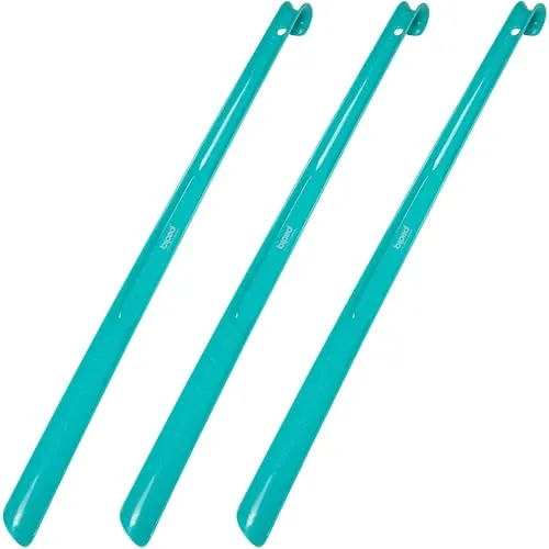 biped 3er Set Kunststoff Schuhlöffel 65 cm mit Haken z1557 (mint)