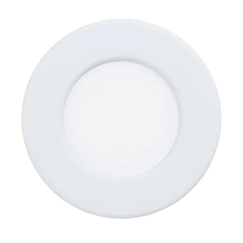 EGLO LED Einbaustrahler Fueva 5, Ø 8,6 cm, Spot aus Stahl und einer Kunststoff Leuchtfläche, Einbauleuchte in Weiß, Einbauspot flach, geringe Einbautiefe 26 mm, warmweiß