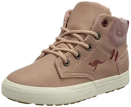 KangaRoos KaVu X Kinderschuhe Mädchen Schnürstiefel Rosa - Stylische Hightop Sneaker für Mädchen, mit robustem Kunstleder, kuscheligem Innenfutter und praktischer Innentasche für kleine Schätze. Ideal für kühle Tage!