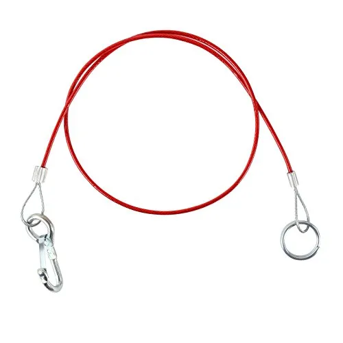 Pat Anhänger Abreisseil Rot 100 cm mit Karabiner und Ring Fangseil