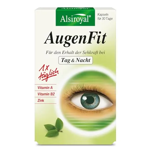Alsiroyal Augen Fit 30 Kapseln - Unterstützung für die Augengesundheit - Fatburner mit speziellen Nährstoffen zur Förderung der Augengesundheit und Verbesserung des Sehvermögens.