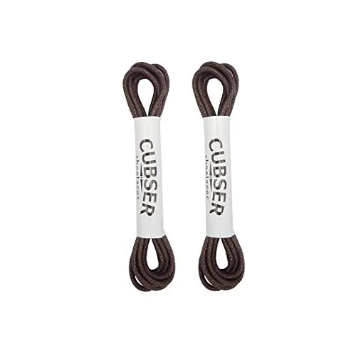 CUBSER 2 Paar Business Schnürsenkel – 3mm dünn, gewachst, äußerst robust, Braun, perfekt für Lederschuhe, Anzugschuhe, Tanzschuhe, Herrenschuhe, Lackschuhe(90cm, Braun)