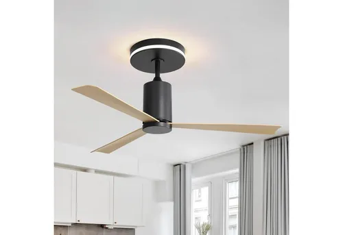 Sofucor Deckenventilator mit LED-Licht, 3 ABS-Flügel, 6 Geschwindigkeitsstufen, 136cm, Fernbedienung, Timer-Funktion